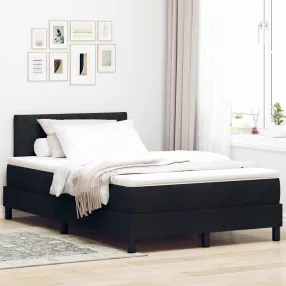  vidaXL Boxrugós ágy párnával fejtámlával Fekete 120 x 200 cm szövet