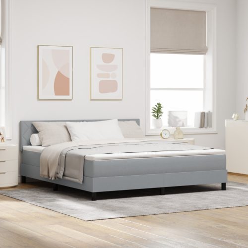 Boxspring Ágy Matraccal Világosszürke 180x200 cm Szövet