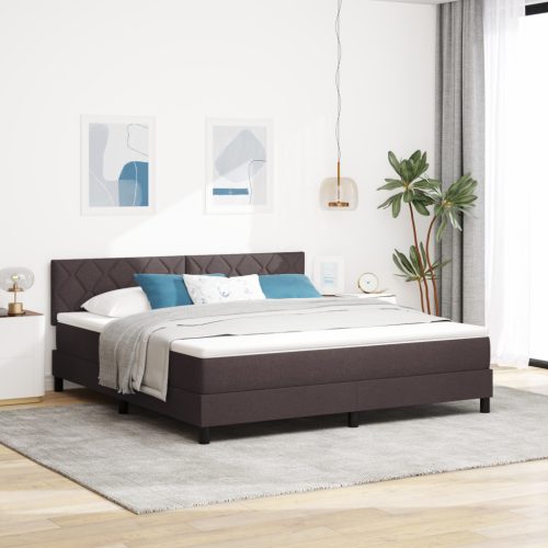 Box Spring Ágy Matrac Sötétbarna 180x200 cm Szövet