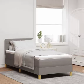   vidaXL Boxrugós ágy párnával fejtámlával Tópszínű 80 x 200 cm szövet
