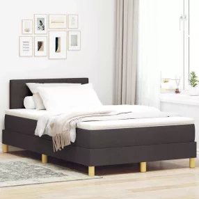   vidaXL Boxrugós ágy párnával Sötét Barna 120 x 190 cm szövet