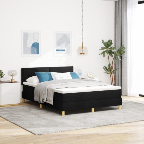 Boxspring ágy matraccal Fekete 160x200 cm Szövet