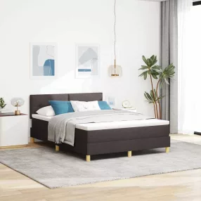   vidaXL Boxrugós ágy párnával Sötét Barna 160 x 200 cm szövet