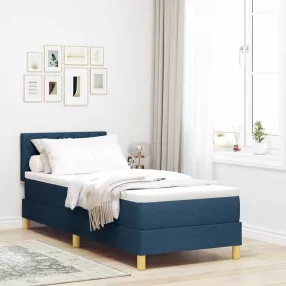   vidaXL Boxrugós ágy párnával fejtámlával Kék 80 x 200 cm szövet