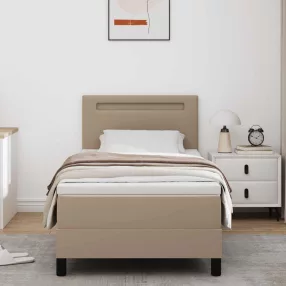   vidaXL Boxrugós ágy matracmal Cappuccino 100 x 200 cm Műbőr