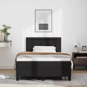  vidaXL Boxrugós ágy matracmal fejtámlával Fekete 120 x 190 cm Műbőr