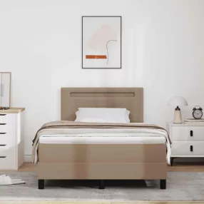   vidaXL Boxrugós ágy matracmal Cappuccino 120 x 190 cm Műbőr