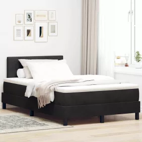   vidaXL Boxrugós ágy matracmal fejtámlával Fekete 120 x 190 cm Bársony