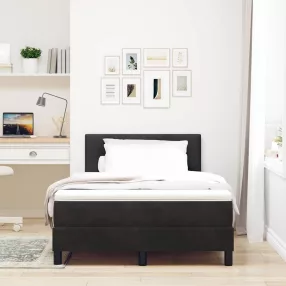   vidaXL Boxrugós ágy matracmal fejtámlával Fekete 120 x 200 cm Bársony