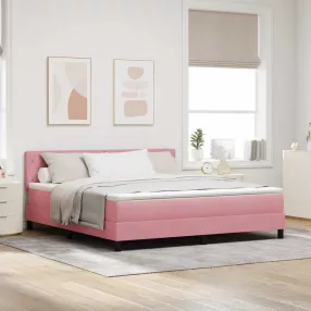   vidaXL Boxrugós ágy matracmal Rózsaszín 180 x 200 cm Bársony