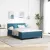 vidaXL Boxrugós ágy matracmal Sötét kék 160 x 200 cm Bársony