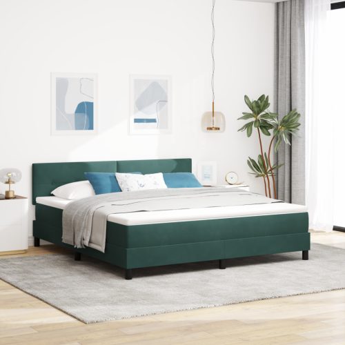 Boxspring Ágy Matracal Sötétzöld Szuper Király Velúr
