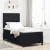 vidaXL Boxrugós ágy matracmal fejtámlával Fekete 90 x 190 cm szövet
