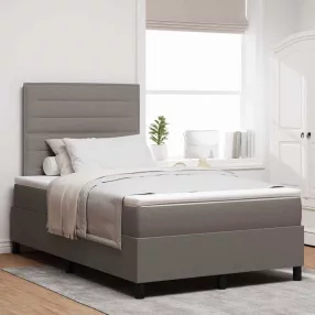   vidaXL Boxrugós ágy matracmal fejtámlával Tópszínű 120 x 190 cm szövet