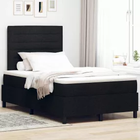   vidaXL Boxrugós ágy matracmal fejtámlával Fekete 120 x 200 cm szövet