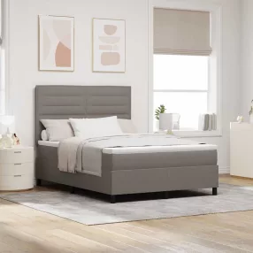   vidaXL Boxrugós ágy matracmal fejtámlával Tópszínű 140 x 190 cm szövet