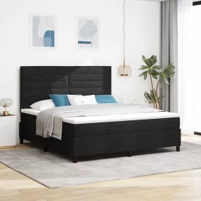   vidaXL Boxrugós ágy matracmal fejtámlával Fekete 180 x 200 cm szövet