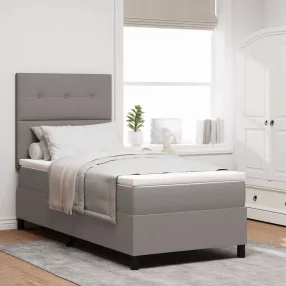   vidaXL Boxrugós ágy matracmal fejtámlával Tópszínű 90 x 200 cm szövet