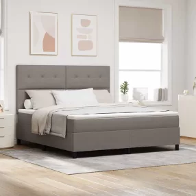   vidaXL Boxrugós ágy matracmal fejtámlával Tópszínű 180 x 200 cm szövet