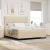 vidaXL Boxrugós ágy matracmal fejtámlával Krém 180 x 200 cm szövet