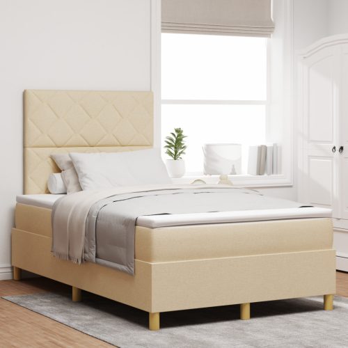 Box Spring Ágy Matrac Krém Kis franciaágy Szövet