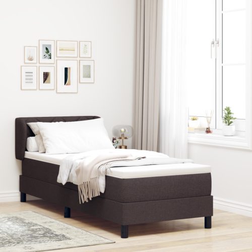 Boksz Rugós Ágy Matrac Kávébarna 80x200 cm Szövet