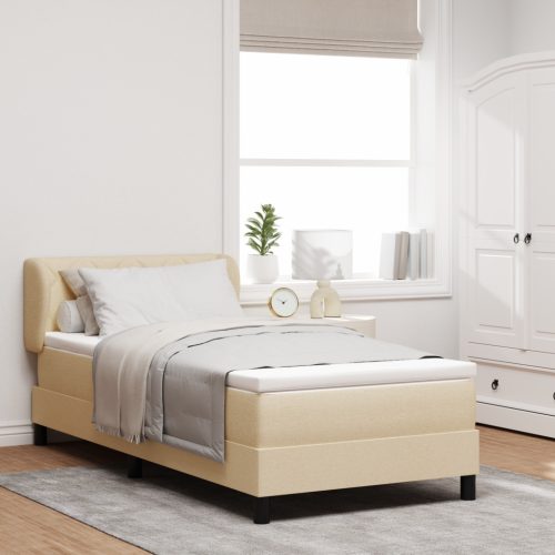 Boxspring Ágy Mattal Krém 100x200 cm Textil