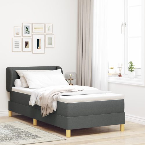 Boxspring Ágy Matracokkal Szürke, 100x200 cm, Szövet