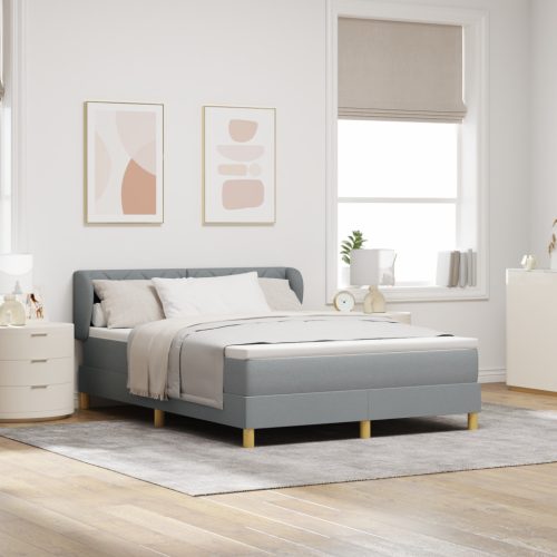 Boxspring Ágy Matrac Könnyű Szürke 160x200 cm Szövet