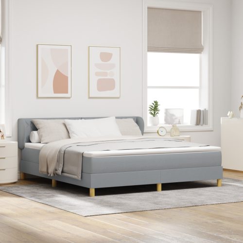 Boxspring Ágy Matrac Készlettel - Világosszürke, 180x200 cm, Szövet