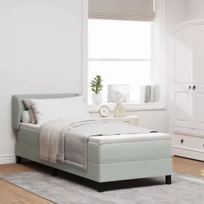   vidaXL Boxrugós ágy fejtámlával Világosszürke 80 x 200 cm Bársony