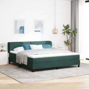  vidaXL Boxrugós ágy fejtámlával Sötétzöld 180 x 200 cm Bársony