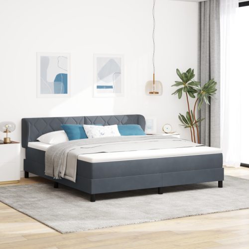 Boxspring Ágy Matrac Kószálva Szürke 180x200 cm Bársony