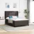 vidaXL Boxrugós ágy matracmal sötétbarna 140 x 190 cm szövet