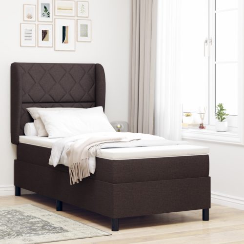 Boxspring Ágy Matresszel - Sötétbarna, 100x200 cm, Szövet