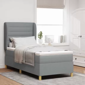   vidaXL Boxrugós ágy matracmal Világosszürke 200 x 80 cm szövet