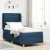 vidaXL Boxrugós ágy matracmal fejtámlával Kék 200 x 80 cm szövet