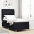 vidaXL Boxrugós ágy matracmal fejtámlával Fekete 200 x 90 cm szövet