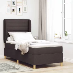   vidaXL Boxrugós ágy matracmal Sötét Barna 200 x 100 cm szövet