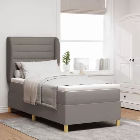   vidaXL Boxrugós ágy matracmal fejtámlával Tópszínű 200 x 100 cm szövet