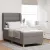 vidaXL Boxrugós ágy matracmal fejtámlával Tópszínű 190 x 90 cm szövet