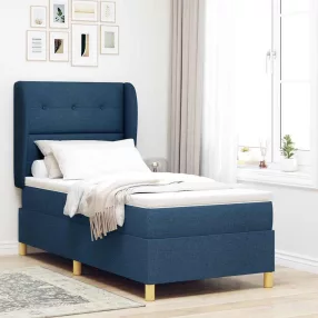   vidaXL Boxrugós ágy matracmal fejtámlával Kék 200 x 100 cm szövet