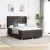 vidaXL Boxrugós ágy matracmal Sötét Barna 200 x 140 cm szövet