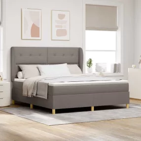   vidaXL Boxrugós ágy matracmal fejtámlával Tópszínű 200 x 180 cm szövet