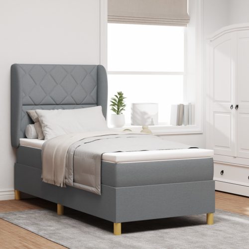 Boxspringágy Matrac Fény szürke 100x200 cm Szövet