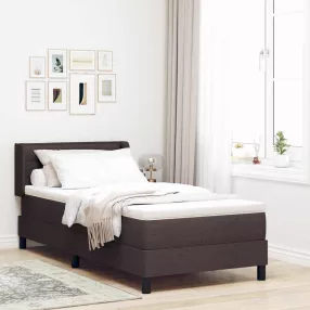   vidaXL Boxrugós ágy fejtámlával Sötét Barna 200 x 80 cm szövet