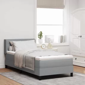   Boxspring ágy matraccal matracmal Világosszürke 90 x 190 cm