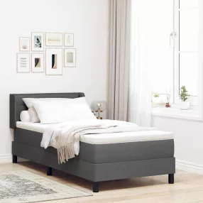   Boxspring ágy matraccal matracmal Sötétszürke 90 x 190 cm