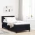 Boxspring ágy matraccal Fekete 90 x 190 cm Szövet és Mérnöki Fa