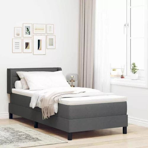 Boxspring ágy matraccal matracmal Sötétszürke 90 x 200 cm